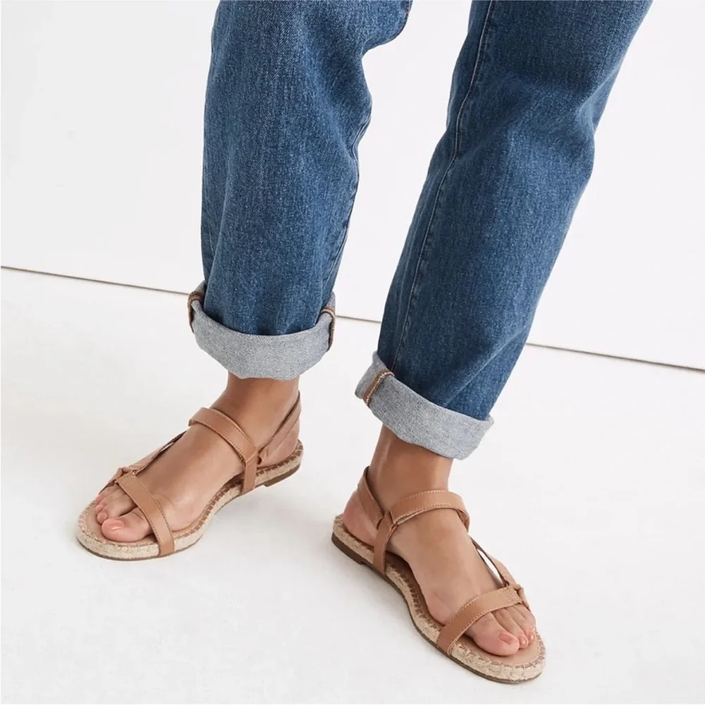 Madewell Hallie Espadrille Sandals Size 6.5 Desert Camel